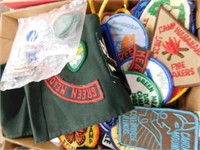Girl Scout sash w/badges - camp patches