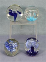 (4) Art Glass Paperweights