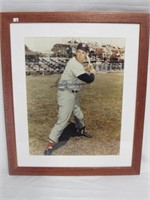 TED WILLIAMS SIGNED & FRAMED PICTURE W / COA