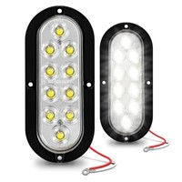 TRUE MODS 2pc 6 inch White Oval LED Reverse