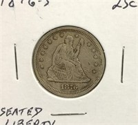 1876-S Seated Liberty Quarter Dollar Coin