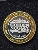 Golden Nugget Ltd Ed. $10 Gaming Token Logo...