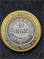 Harrah's Reno, NV Ltd Ed. $10 Gaming Token Genie..