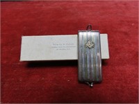 Masonic sterling silver postage stamp case.