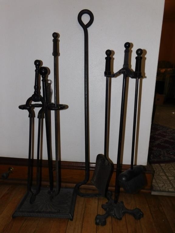 Bradley & Hubbard Cast Iron Fireplace Tools