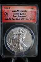2013 1oz .999 Silver Eagle MS70 Certified