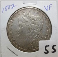 1882 Morgan silver dollar