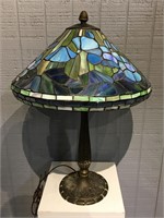 Leaded Glass Lamp With Miller Base