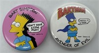 Lot Of 2 Vintage Simpsons Buttons 
Measure