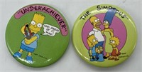 Lot Of 2 Vintage Simpsons Buttons 
Measure