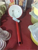 Vintage enamel ware water dipper ladle