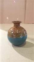 Vintage Glazed Ceramic Accent Vase x2