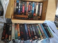 Box of VHS tapes 36ct Mixed movies group