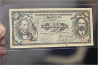 1915 Mexico 50 Centauros Uncirculated Bank Note