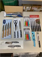 LOT OF ASSORTED KITCHEN KNIVES