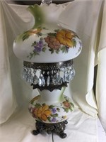 Electric hand painted lantern lamp.  28.5” tall