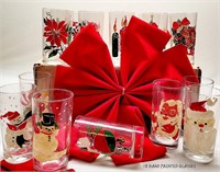 18 MCM Hand-Painted Christmas Drinking Glasses