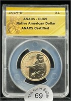 2014 D $1 Native American Dollar ANACS EU69