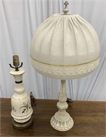 Table Lamps, 19” H ceramic and 29” H metal.