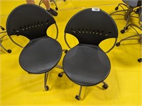 (2) Rolling Plastic Chairs