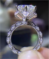 925S 5.0ct Moissanite Diamond Heart Ring