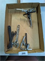 (3) Adjustable Wrenches, (2) Pullers