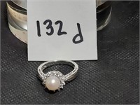 .925 silver Pearl Ring