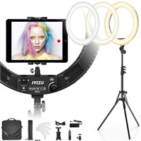 IVISII 19 inch Ring Light with Stand and Phone