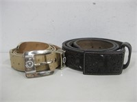 Two Leather Belts Wear Largest 38 See Info