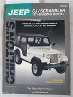 Chilton manual for Jeep cj/scrambler 1971 - 86