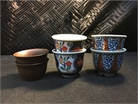 3 Sets of 2 Small Chinese Teacups