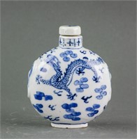 Chinese Blue&White Porcelain Snuff Bottle Qianlong