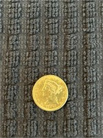 1901 $5 Liberty gold coin