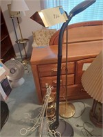 Two floor lamps, table lamp, and