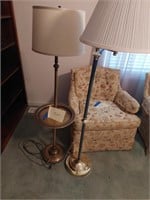 Two floor lamps, 57" tall and 52" tall