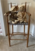 Shaker Style Childs Chair and Dolls