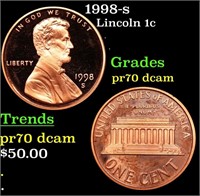 Proof 1998-s Lincoln Cent 1c Grades GEM++ Proof De