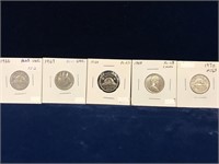 1966, 67, 68, 69, 70 Canadian Nickels  PL63