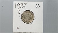 1937d Buffalo Nickel rd1083