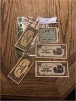 (5) Vintage Japanese Currency Notes