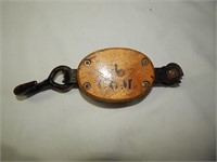 Antique "Star" Wood Pulley #4