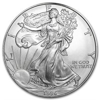 1996 1 Oz American Silver Eagle Bu