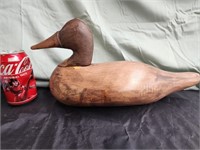 Natural wood full size decoy.   16" L.  Unsigned.