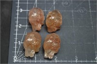 4, Fire Quartz/red Hematite Anatomical Hearts