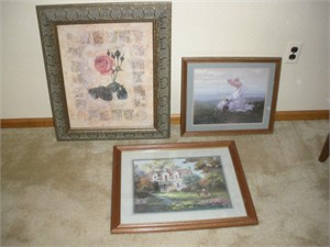 (3) Framed Prints  largest 22x26 inches