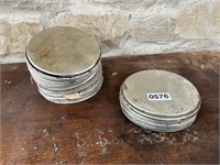 LOT OF VINTAGE METAL TOPS FOR TINS