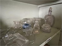 LOT OF CLEAR UNIUQE GLASS/COLLECTIBLES