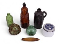 Glass Net Floats, Figural Bottles, and Others (7)