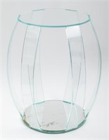 Modern Minimalist Glass Barrel Shape Side Table