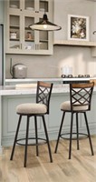 Assembled Swivel Counter Height Bar Stools with Ba